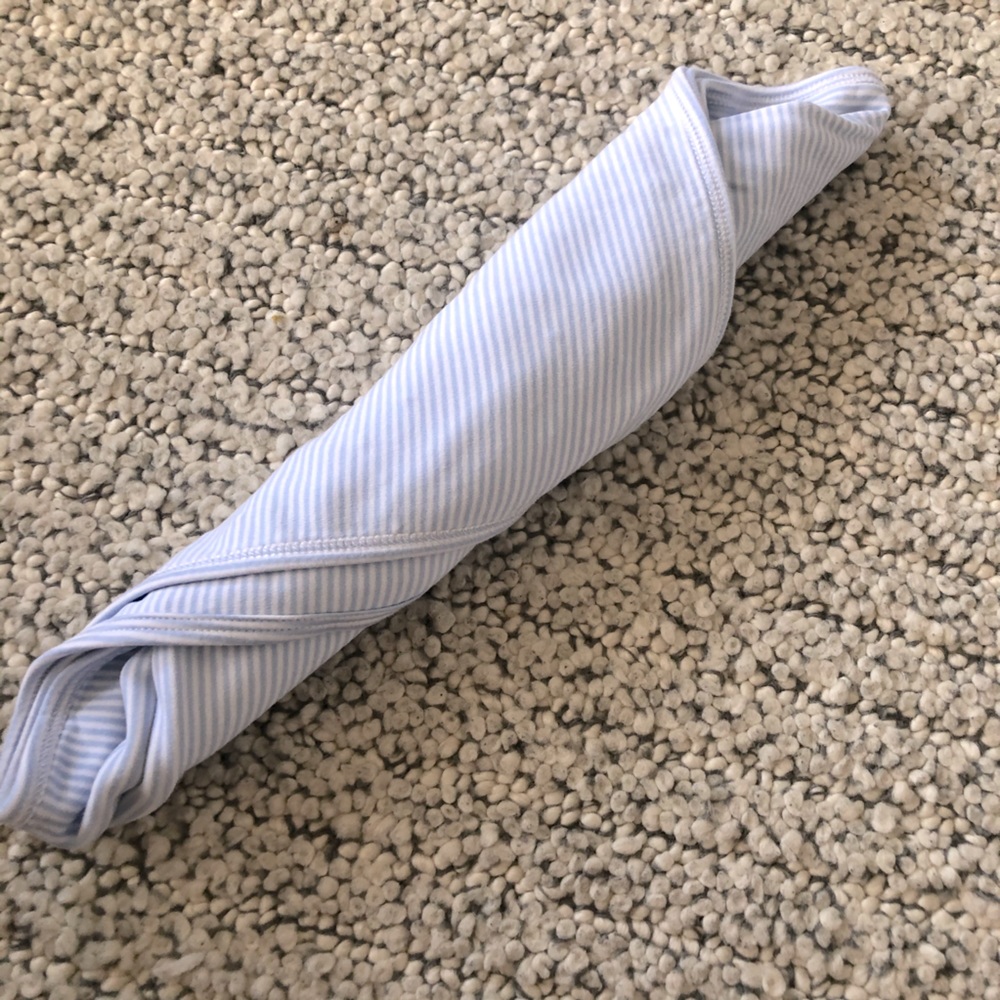 Kissy Kissy Blue & White Stripe Swaddle Blanket